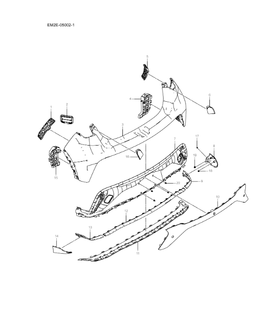 EM2E-05002-1 Rear bumper