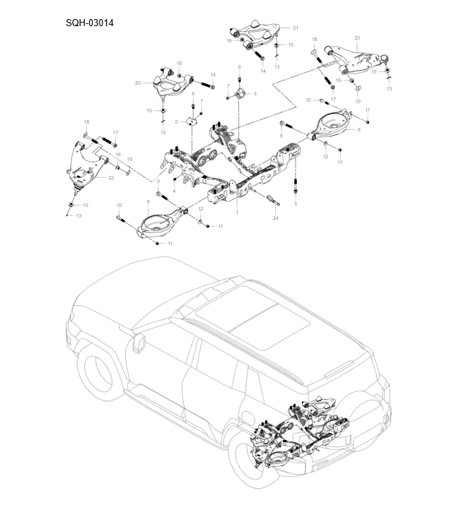 SQH-03014 rear subframe
