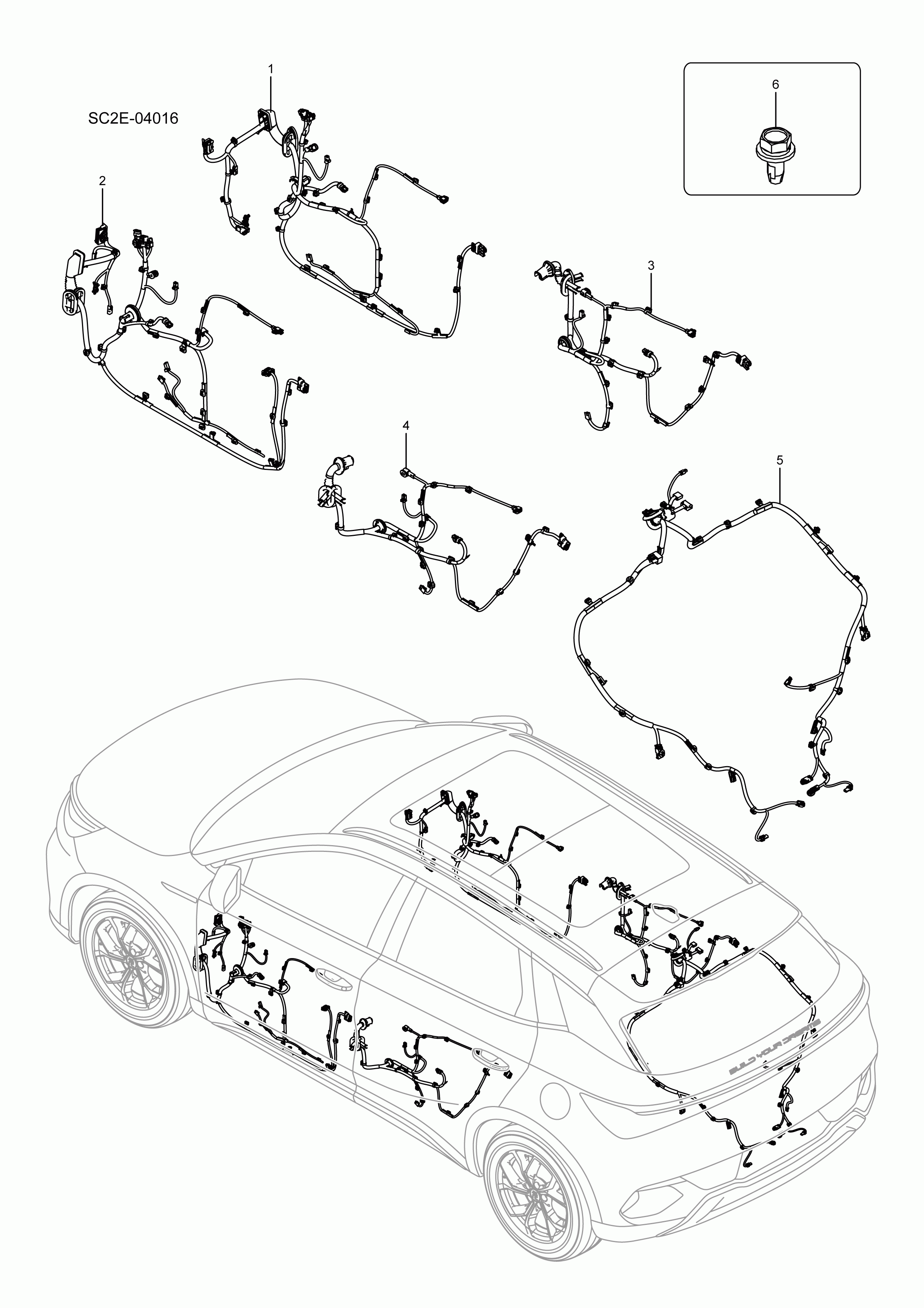 SC2E-04016 Door Wiring Harness