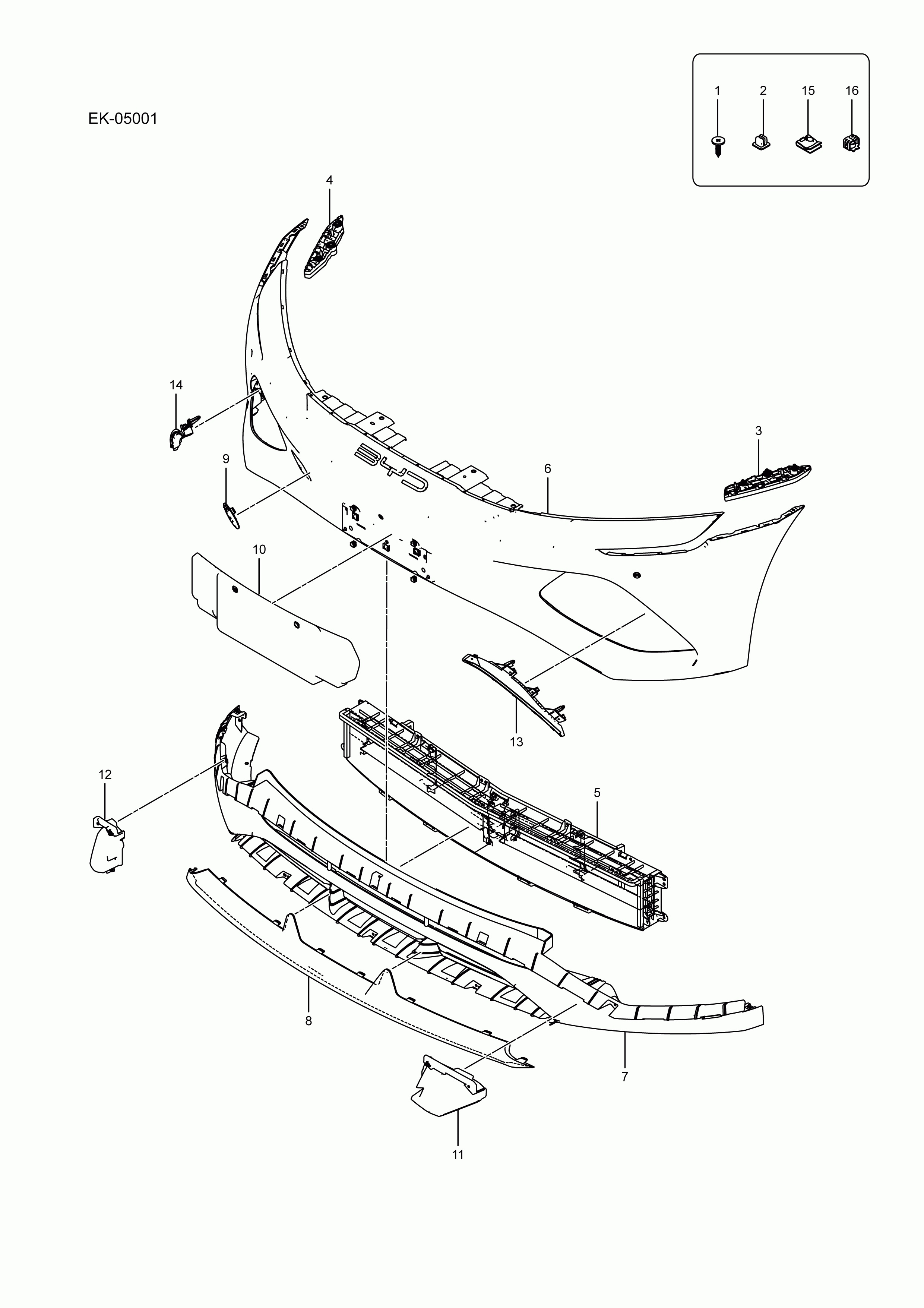 EK-05001 front bumper