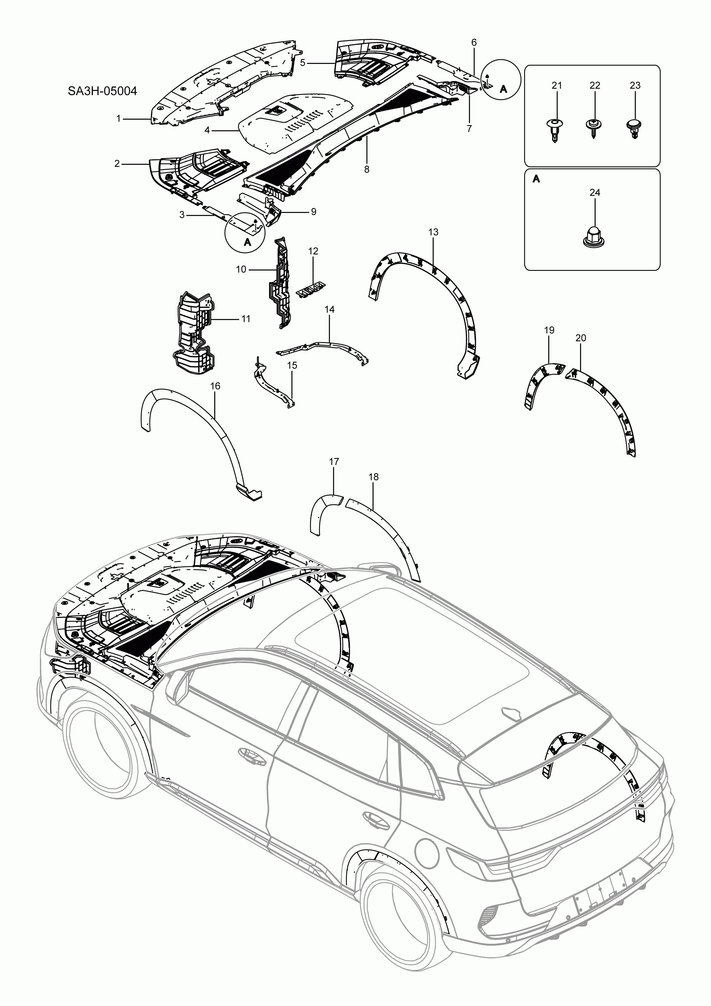 SA3HJ-05004 front cabin trim