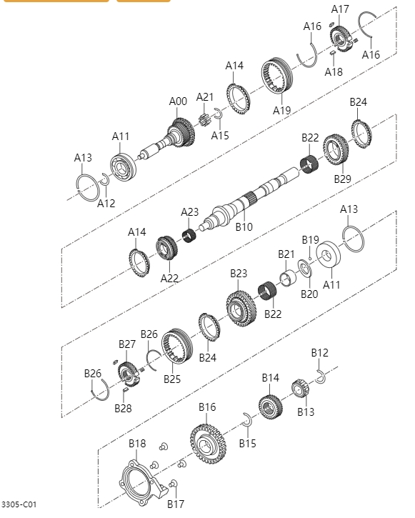 Power input gear set (MT)3305