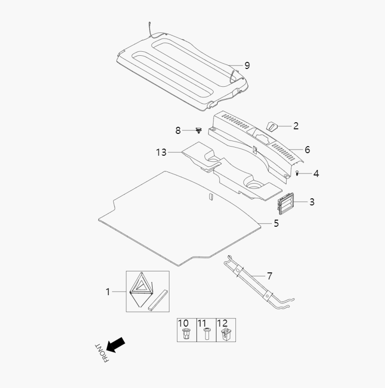 Rear luggage compartment interior parts1-8