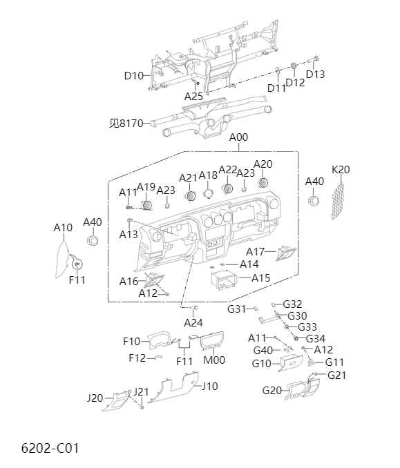 Dashboard and glove compartment6202
