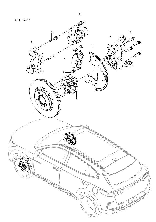 SA3HJ-03017 front brake