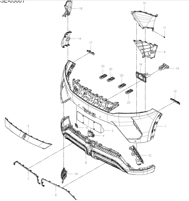 SC3E-05001 front bumper