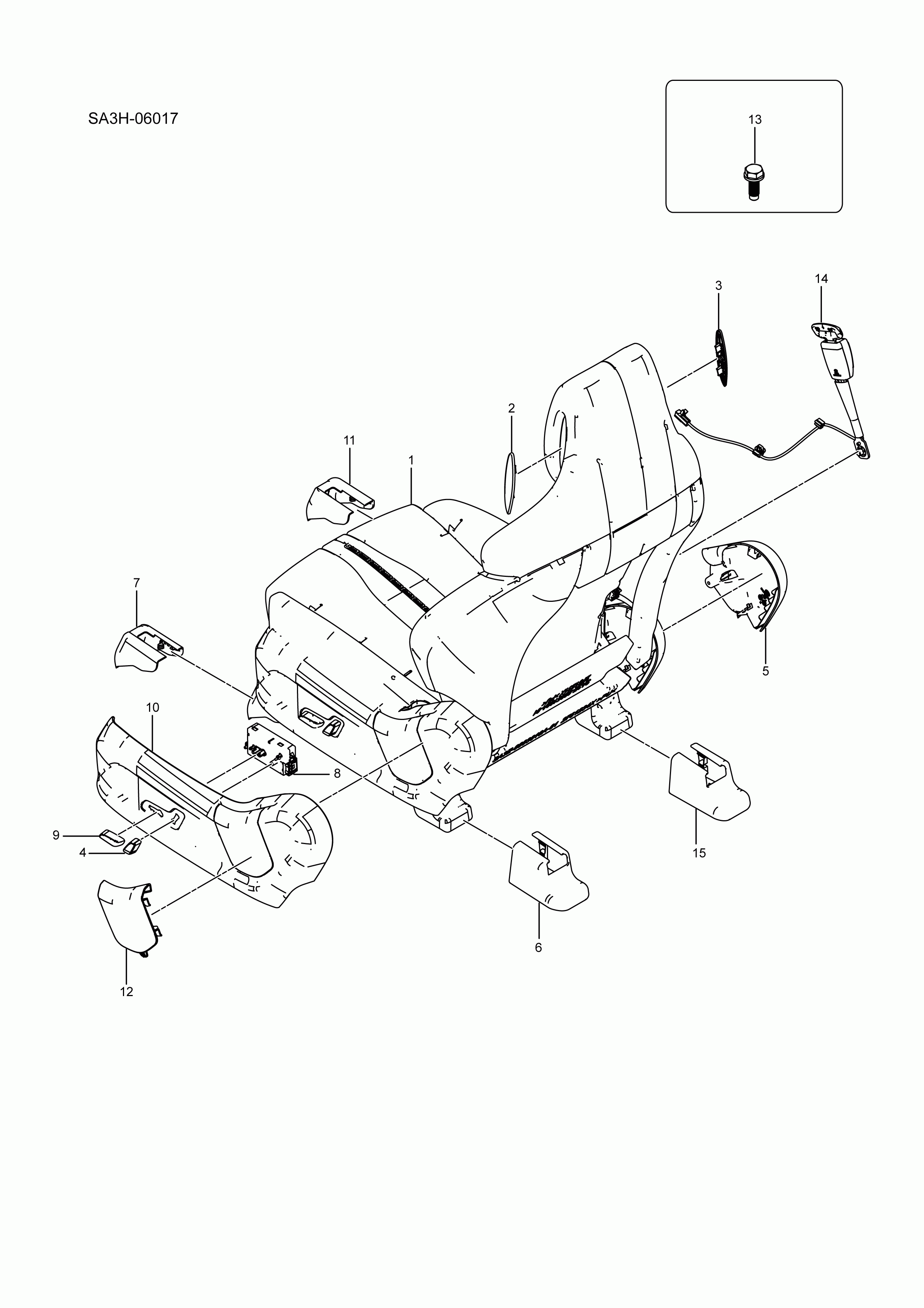 SA3HJ-06017 Main driver's seat assembly