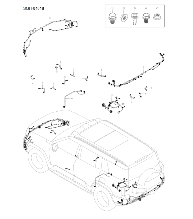 SQH-04018 small wire for vehicle
