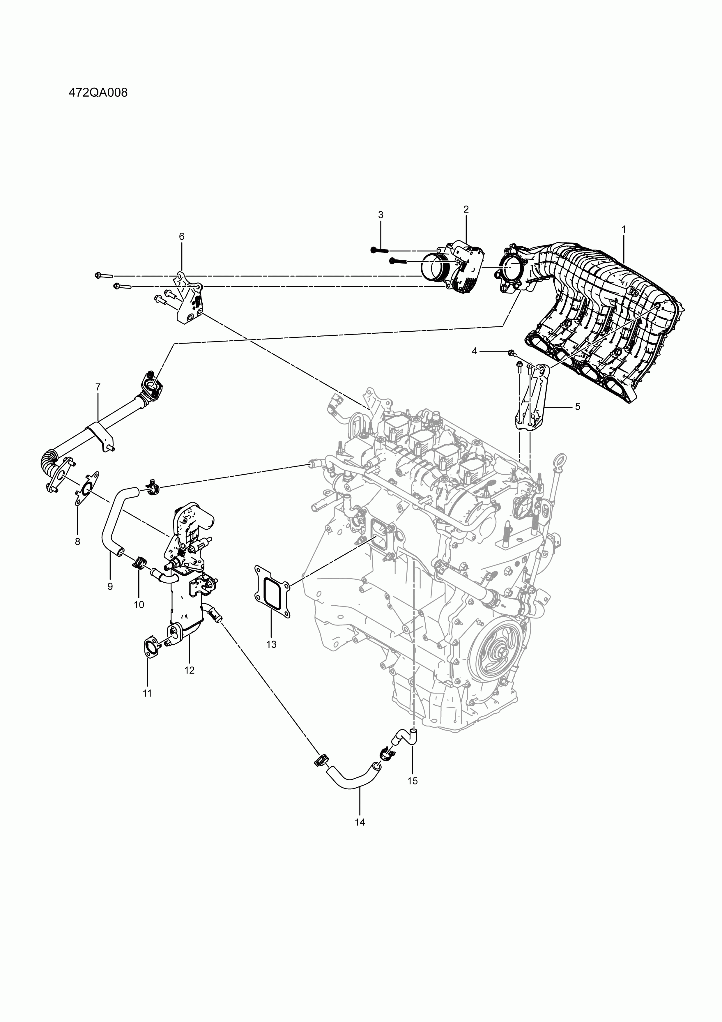 472QA008 intake and exhaust system