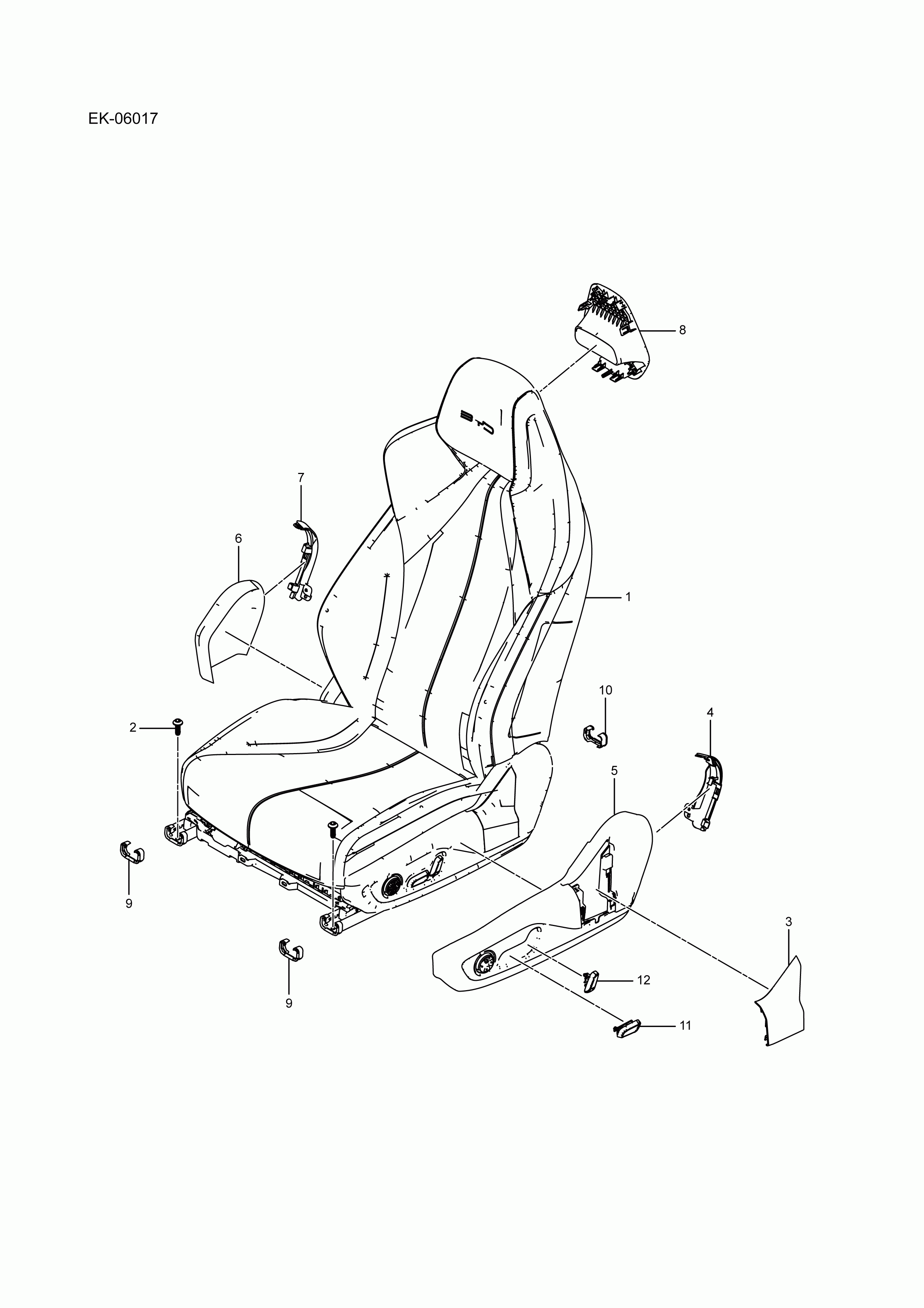 EK-06017 driver's seat assembly