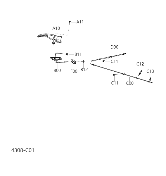 Parking brake and cable4308