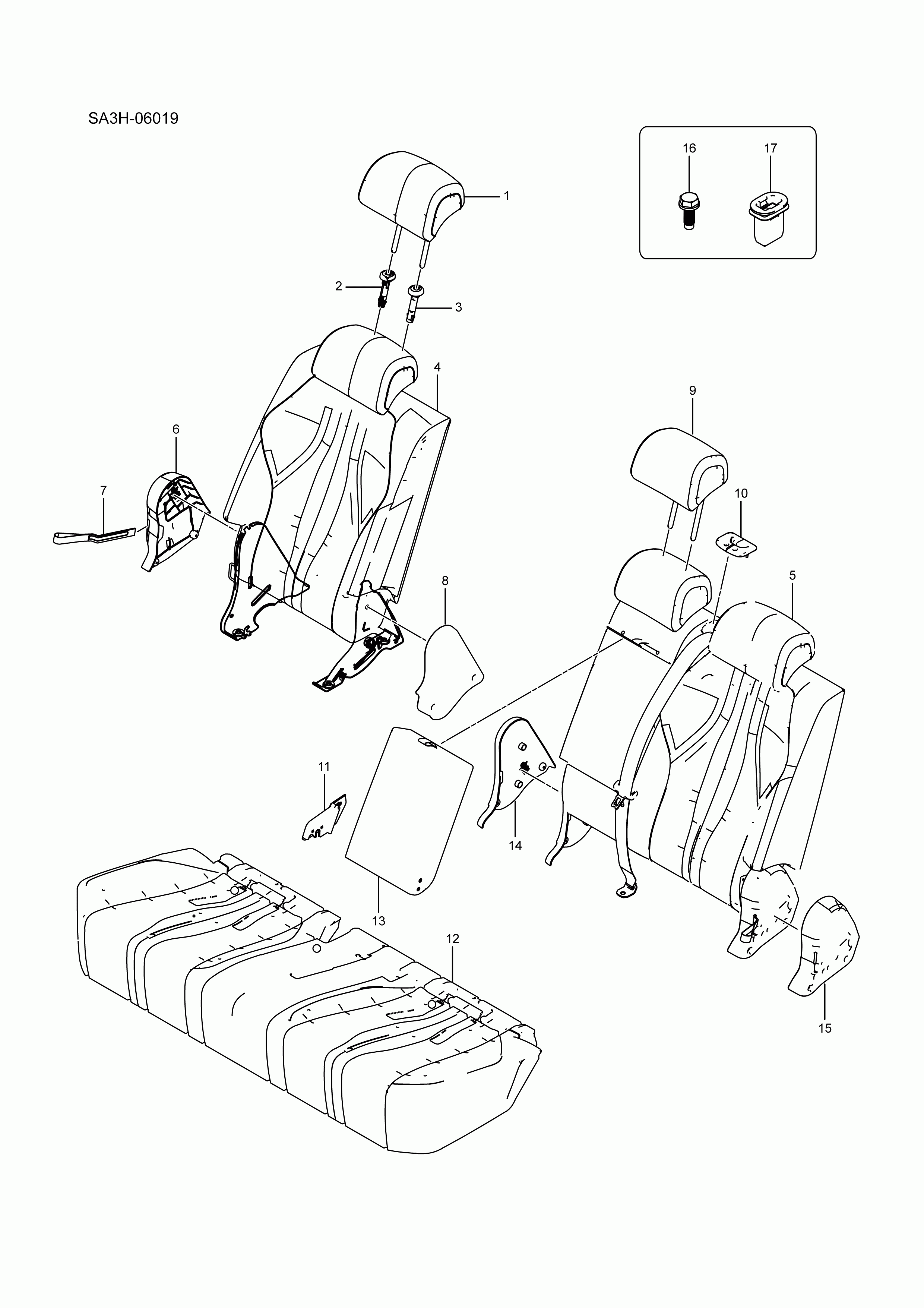 SA3HJ-06019 rear seats