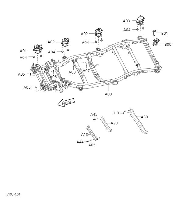 Vehicle beam frame5103