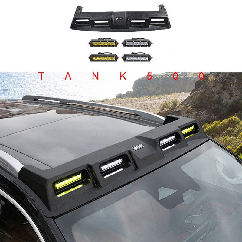 For Great Wall Tank 500 TANK 500 Four Eye Spoiler Spotlight Modification LED Searchlight 4X4 Off road Accessories