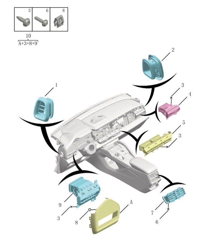 Instrument panel air outlet6035