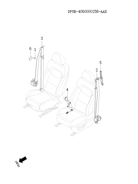 Front outer seat belt    20