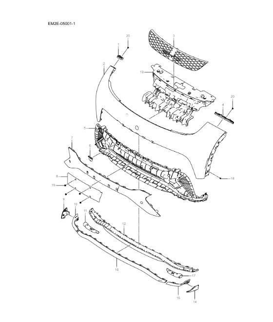 EM2E-05001-1 Front bumper