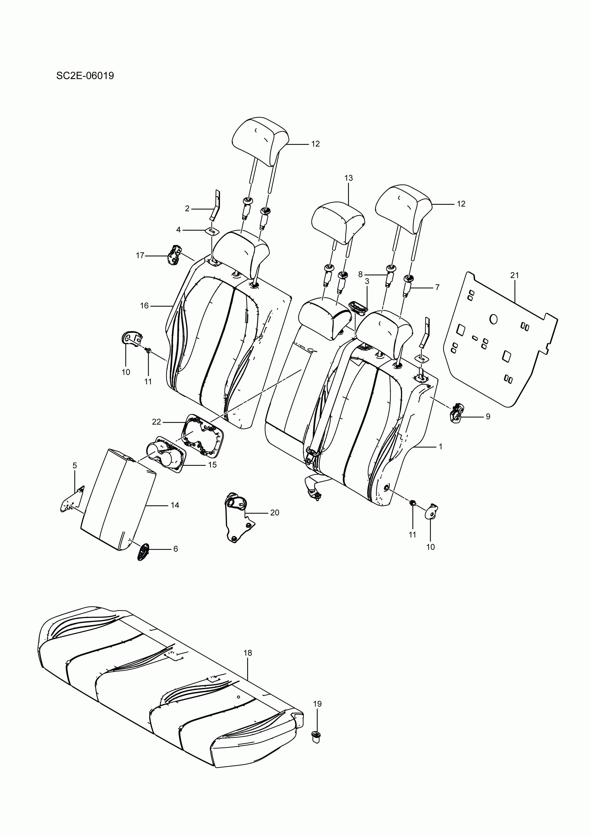 SC2E-06019 rear seats