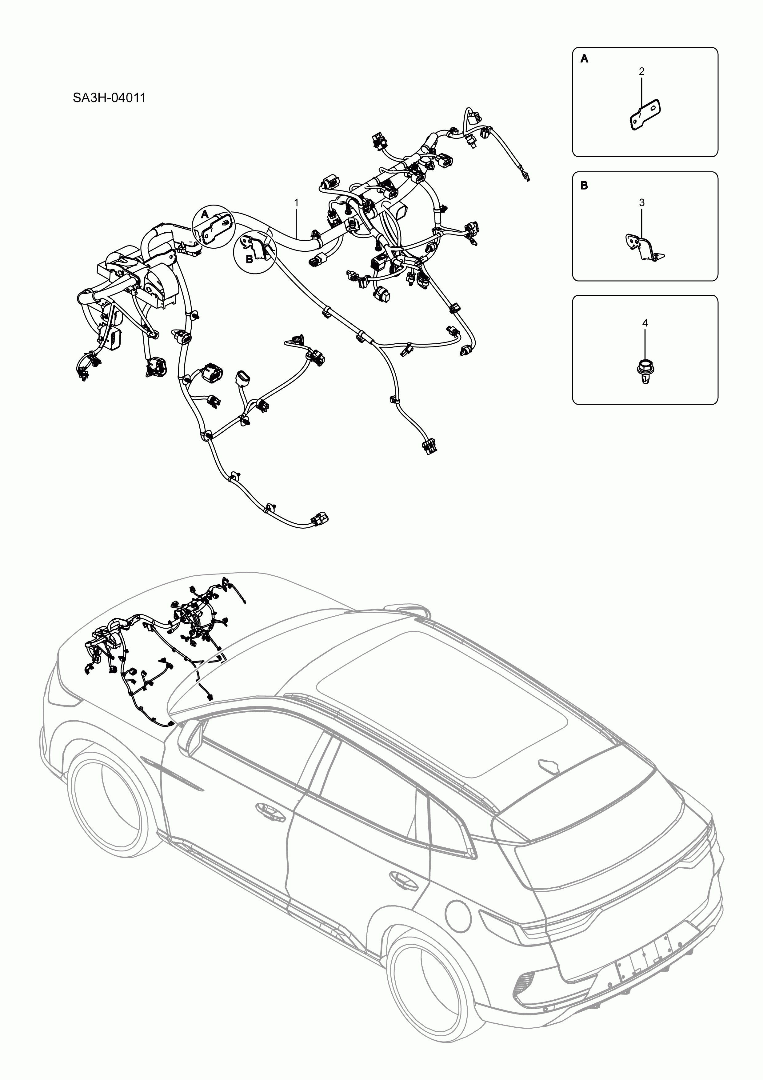 SA3HJ-04011 engine wiring harness