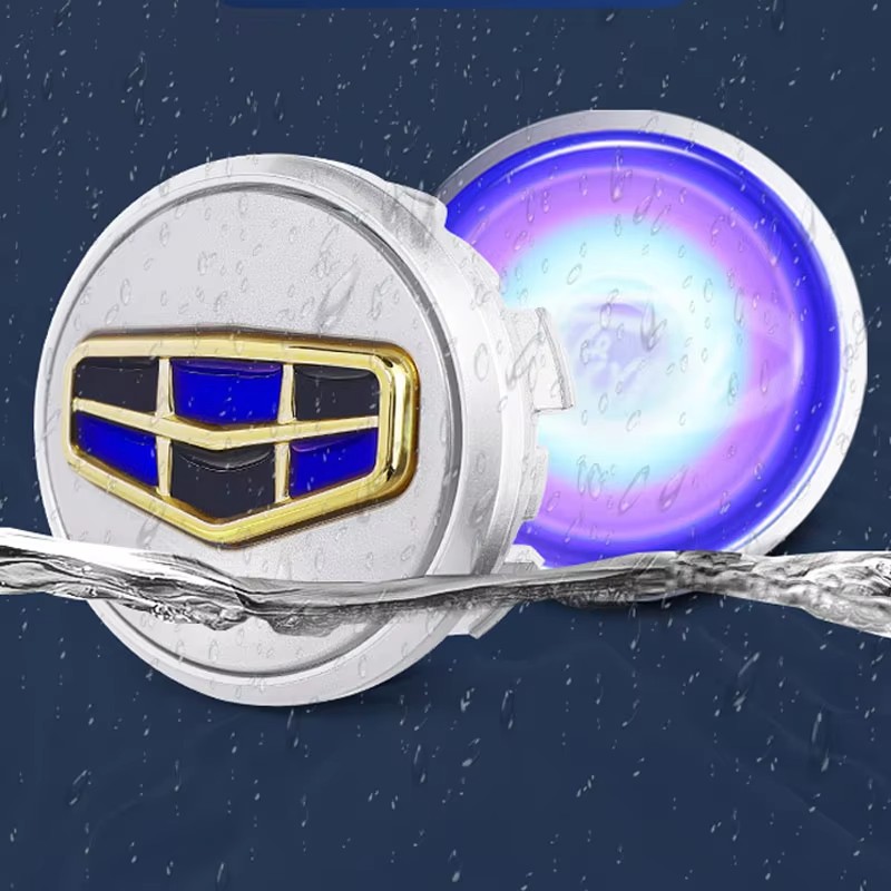 For Geely 2018-2024 Universal Wheel Hub Light Up Car Logo Light Automotive Parts Automotive Modification Parts
