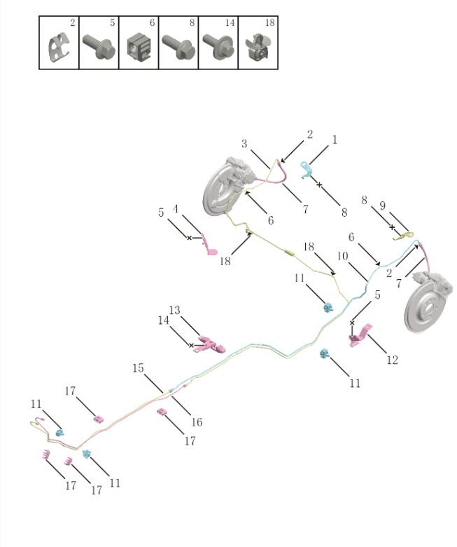Rear brake pipeline4068