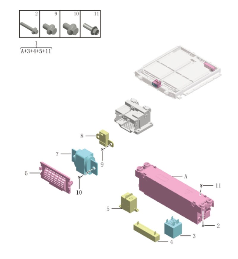 High voltage components of power batteries2214-Flash aggregation