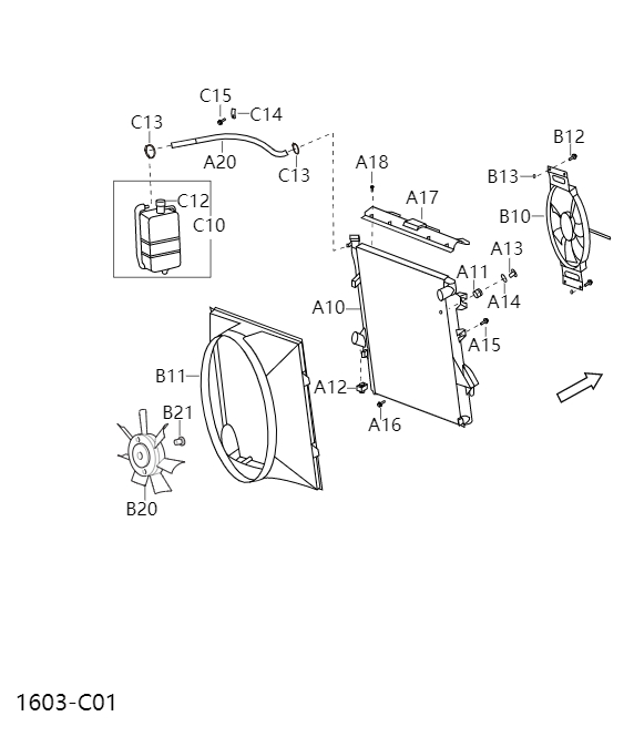 Heat sink assembly and fan1603