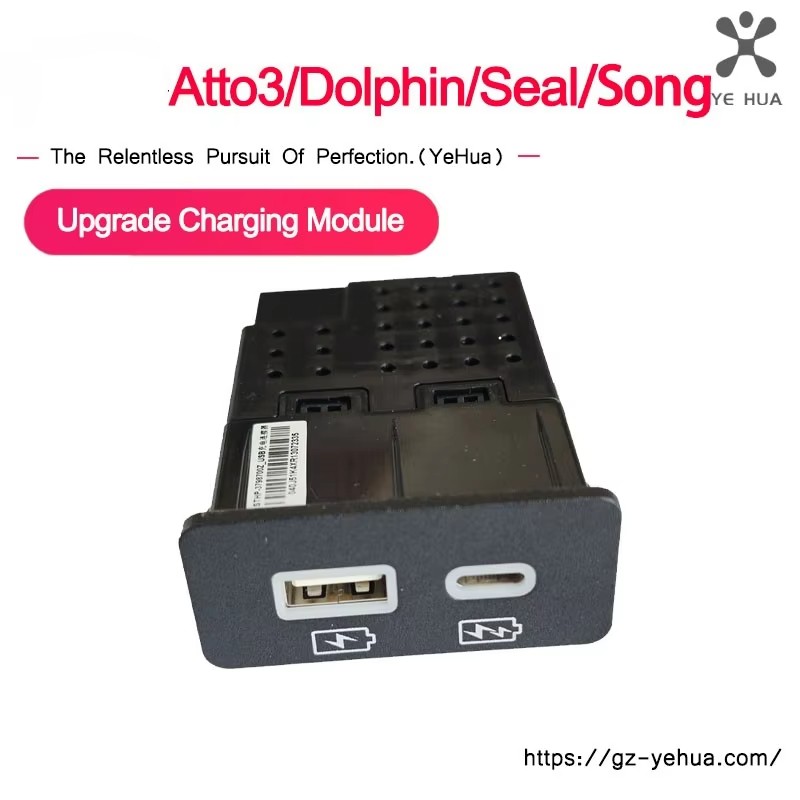 BYD Atto3 Dolphin Seal Song Upgrade 60W Fast Charging Module Rear USB & Type-C Ports Kit