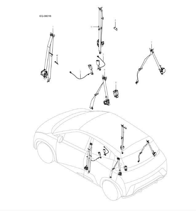 EQE-06016 Full Vehicle Seat Belt Assembly