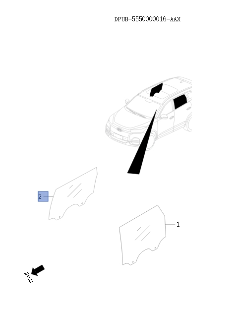 Rear door glass    132