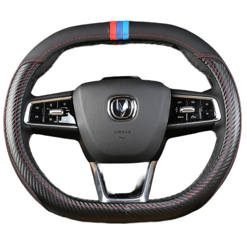 Chang An Unik Uni k 2021-2023 Car Styling Breathable Non-Slip Leather Steering Wheel Cover Interior Modificated Accessories