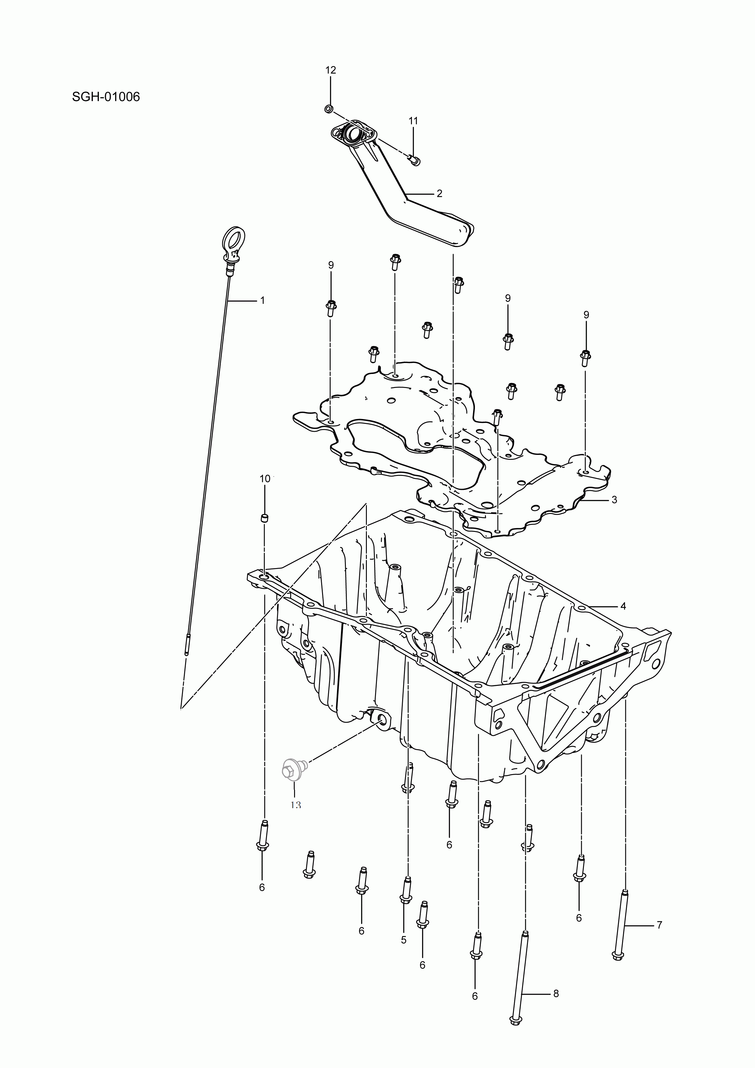 SQH-01006 Oil pan assembly and accessories