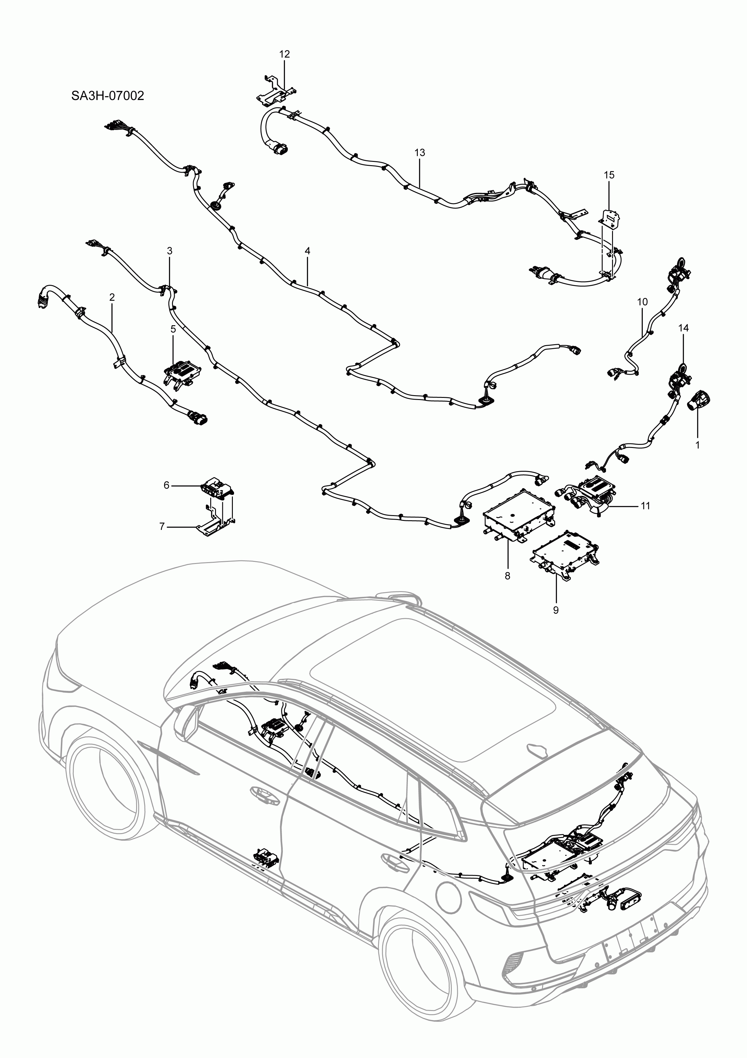 SA3HJ-07002 High voltage electrical appliances, high voltage wiring harness