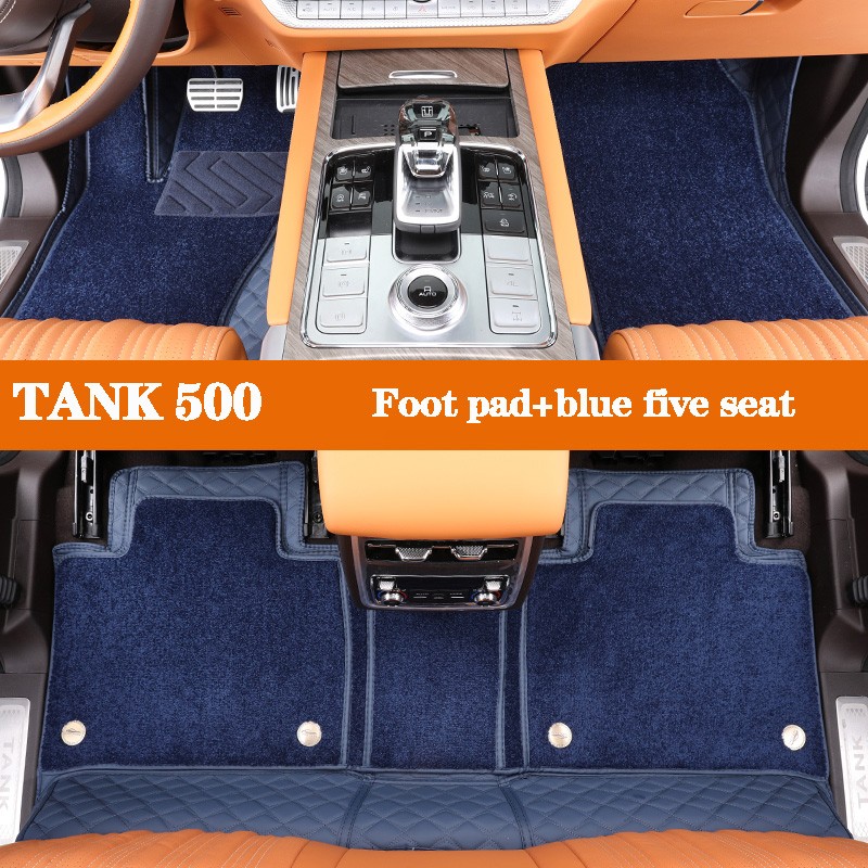 For Great Wall Tank 500 TANK 500 Foot Mats Fully Encapsulated Carpet Leather Silk Ring Foot Mats Automotive Interior Accessories