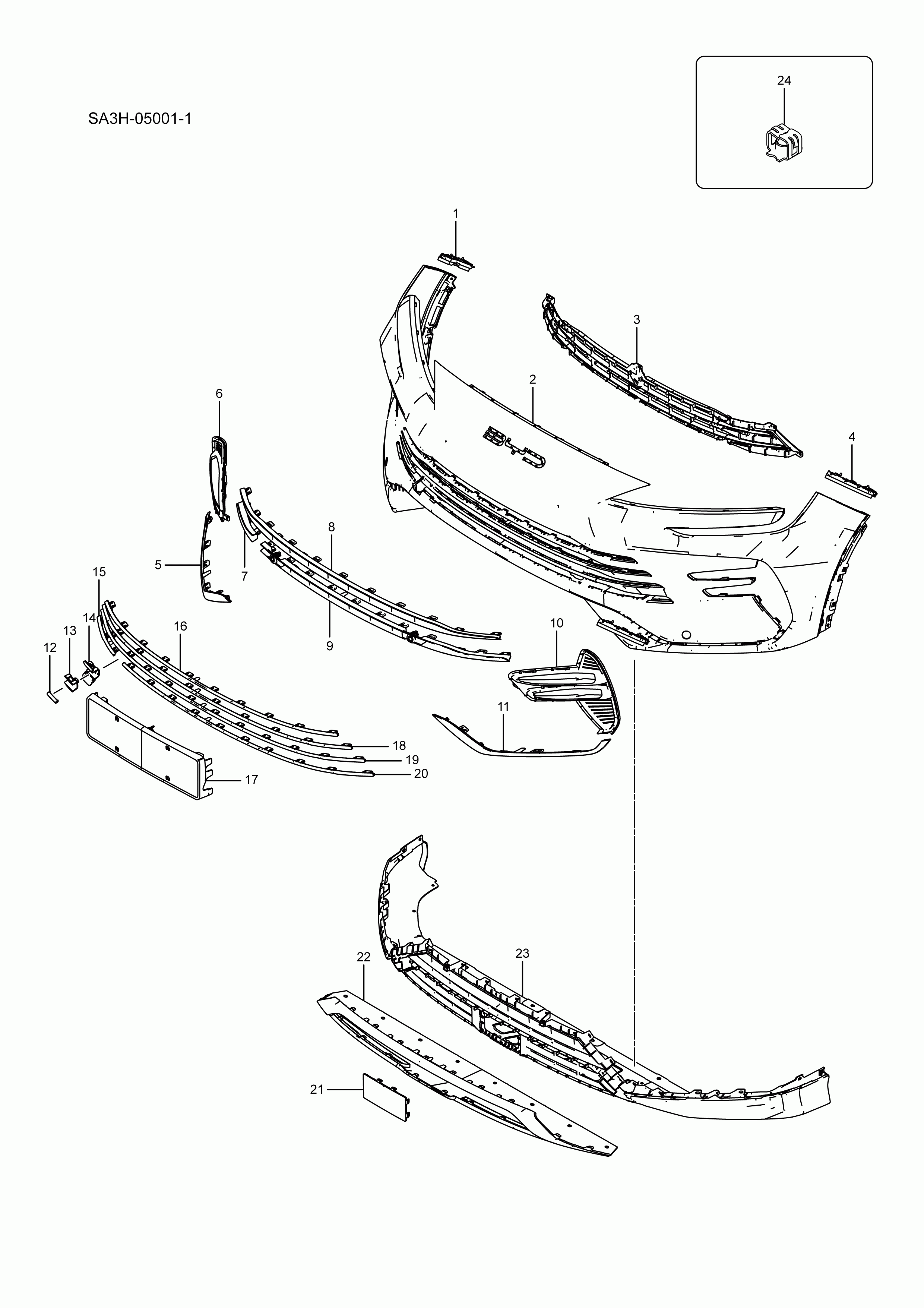 SA3HJ-05001 front bumper