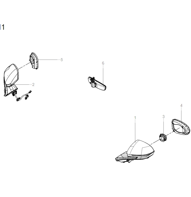 UKEA-06011 rearview mirror