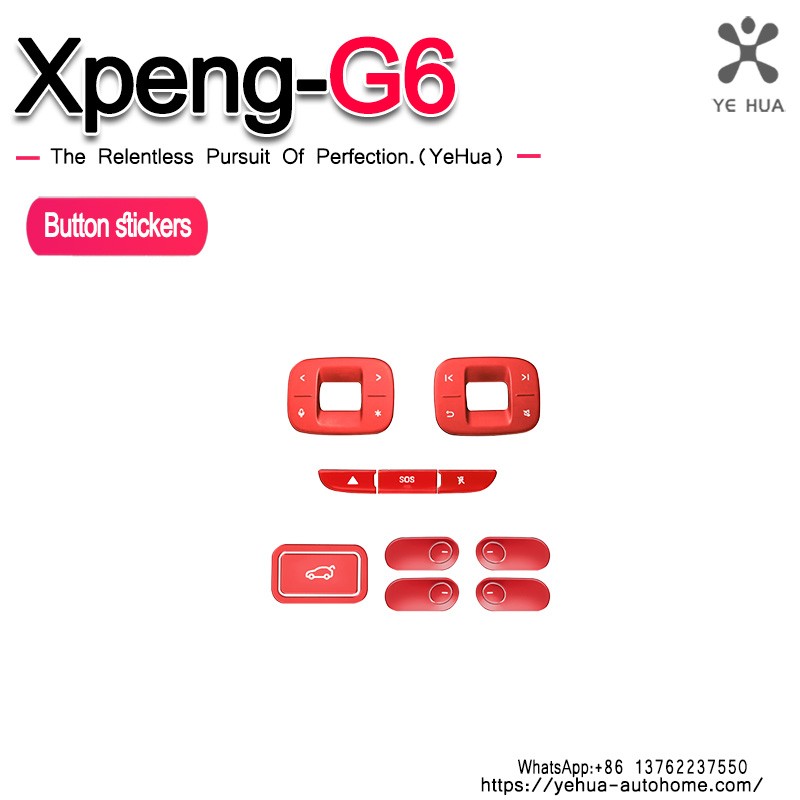 For Xpeng G6 2023-2025 Car Steering Wheel Control Menu Switch Button Cover Trim Stickers  Auto Accessories