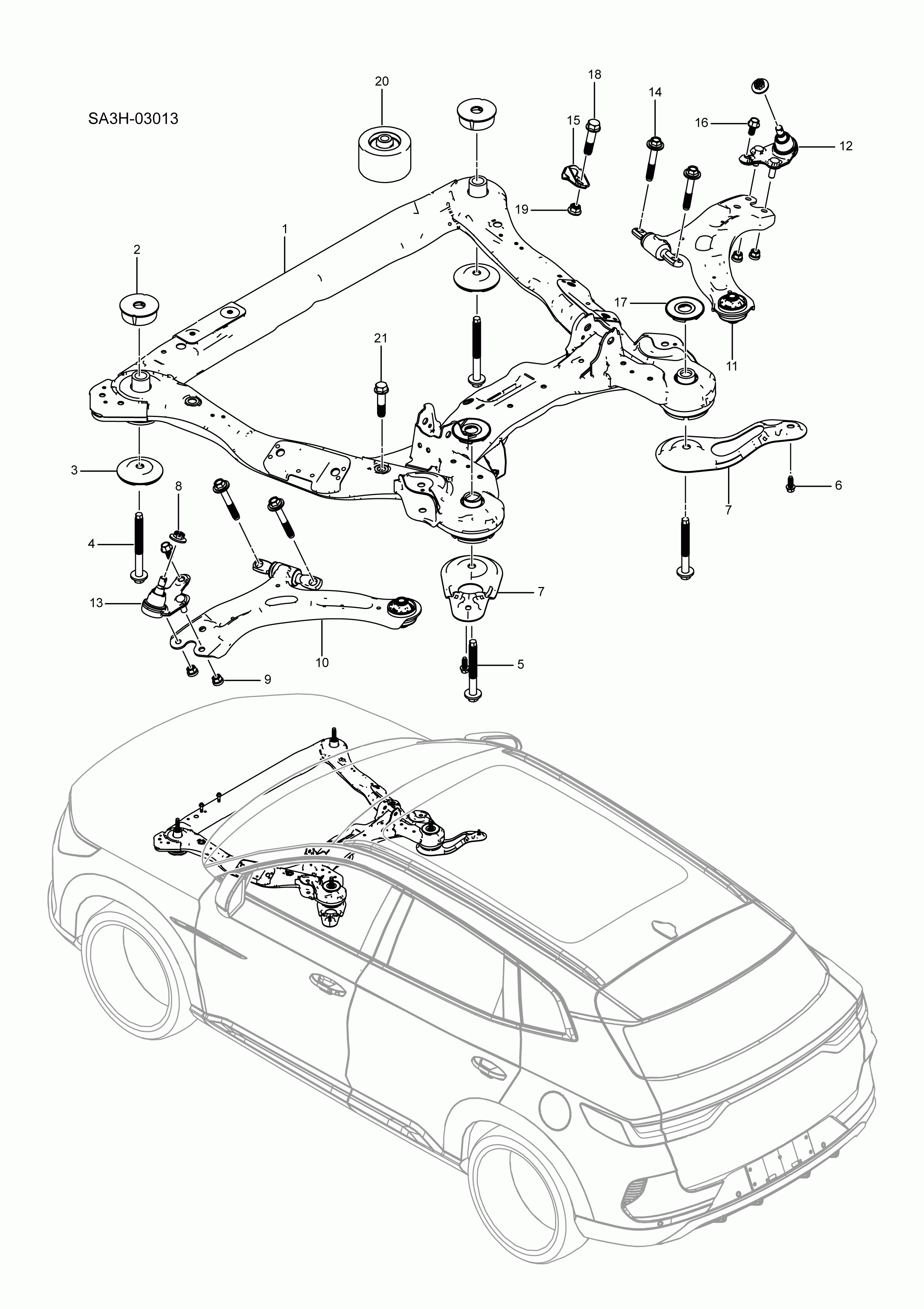 SA3HJ-03013 front subframe