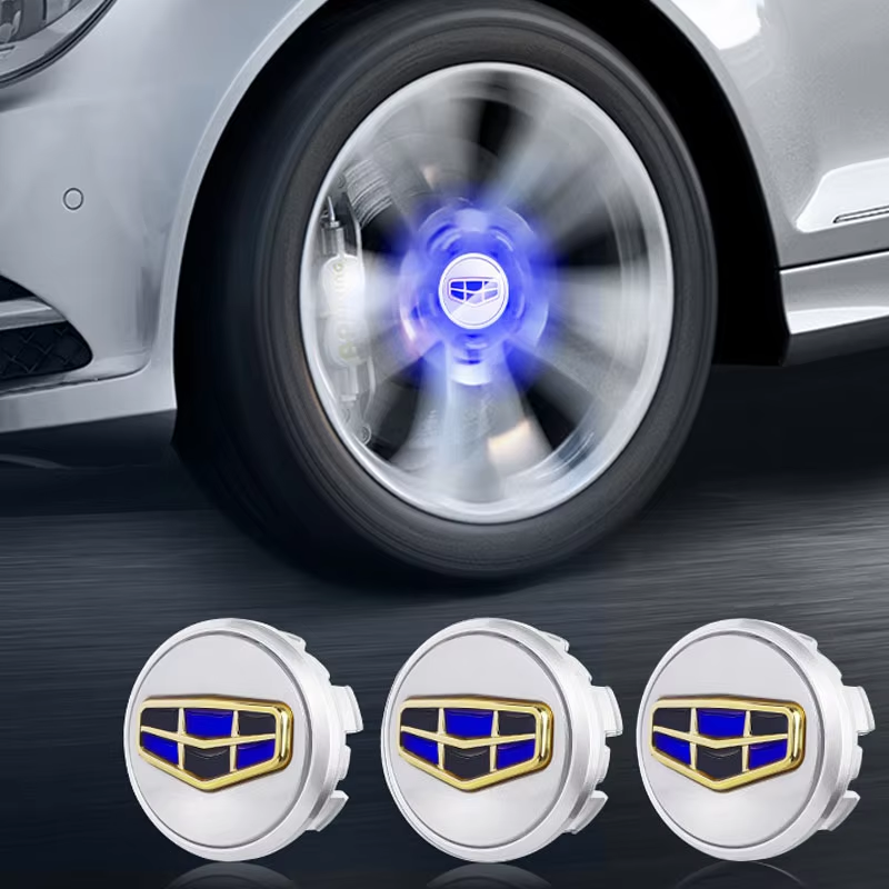 For Geely 2018-2024 Universal Wheel Hub Light Up Car Logo Light Automotive Parts Automotive Modification Parts