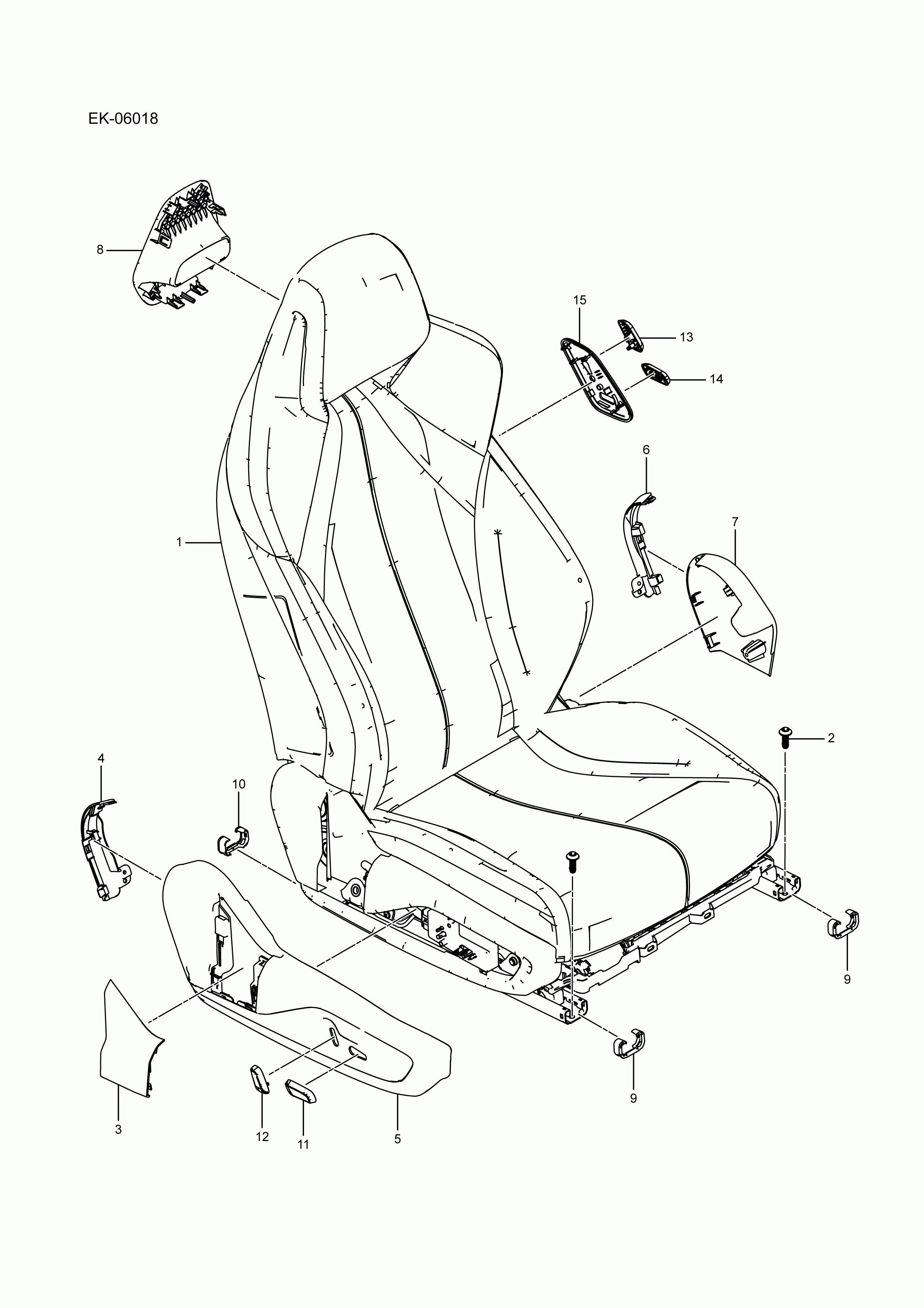 EK-06018 passenger seat assembly