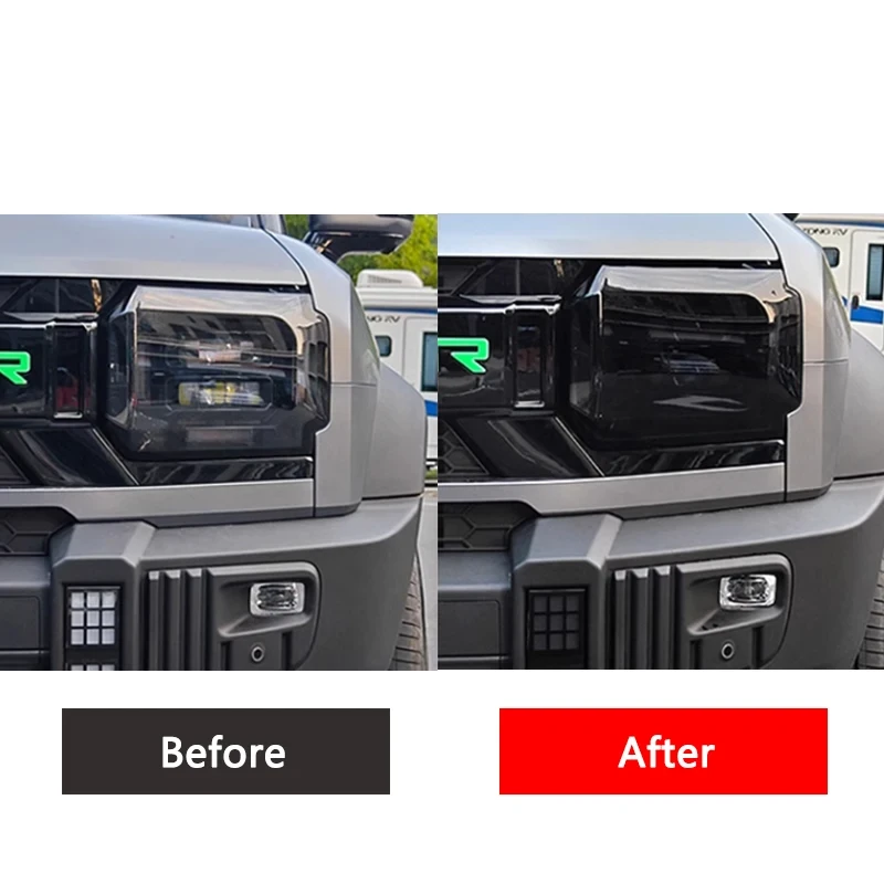 Chery Jetour Traveller T2 Smoked Black Headlight Film Cover Film Front Light TPU Anti-scratch Headlamp Tint