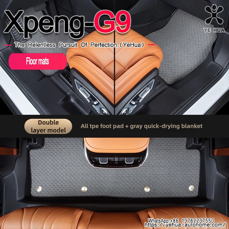 For Xpeng G9 2023-2025 TPE Floor Mats,All Weather Waterproof Anti-Slip Front Rear Cargo Liner Mat Foot Pads Accessories