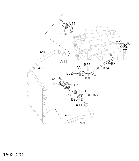 Engine cooling pipeline1602