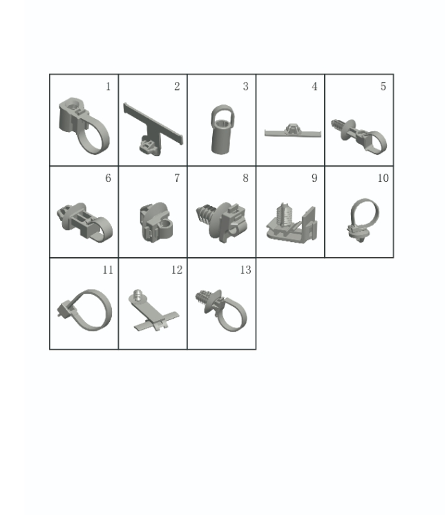 Universal fixing components for wiring harnesses7076