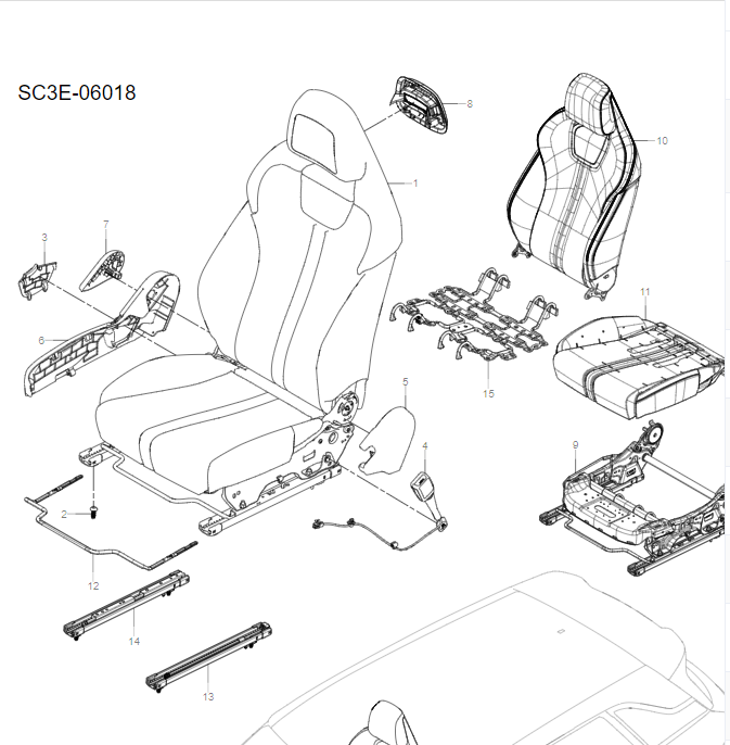 SC3E-06018 manual passenger seat