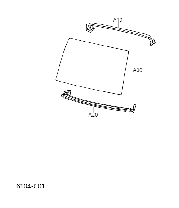 Front windshield and trim6104