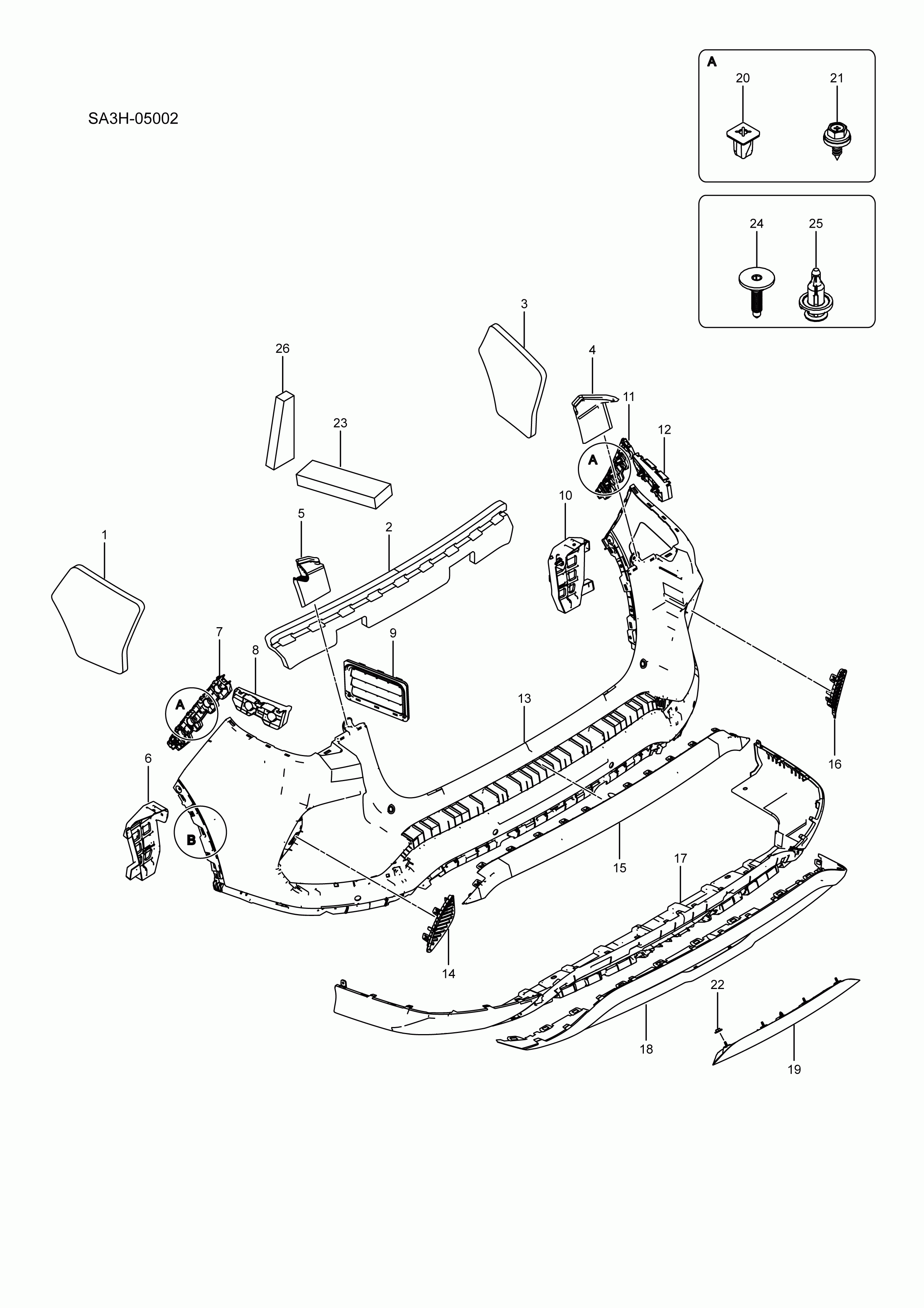 SA3HJ-05002 rear bumper