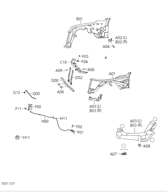 Front car sheet metal5301