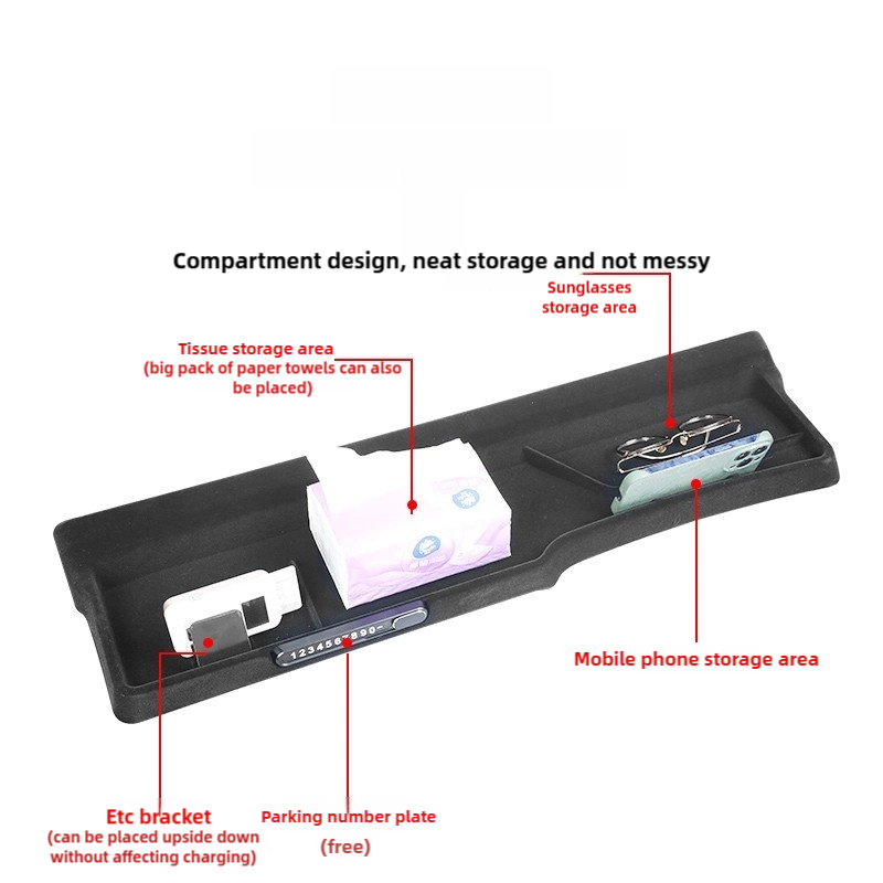 For Xpeng G9 2023-25 Dashboard Car Instrument Storage Box Behind Screen Hidden Storage Box Console Organizer Box Accessories