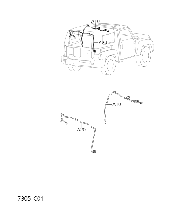 Wiring harness and switch - canopy7305-1